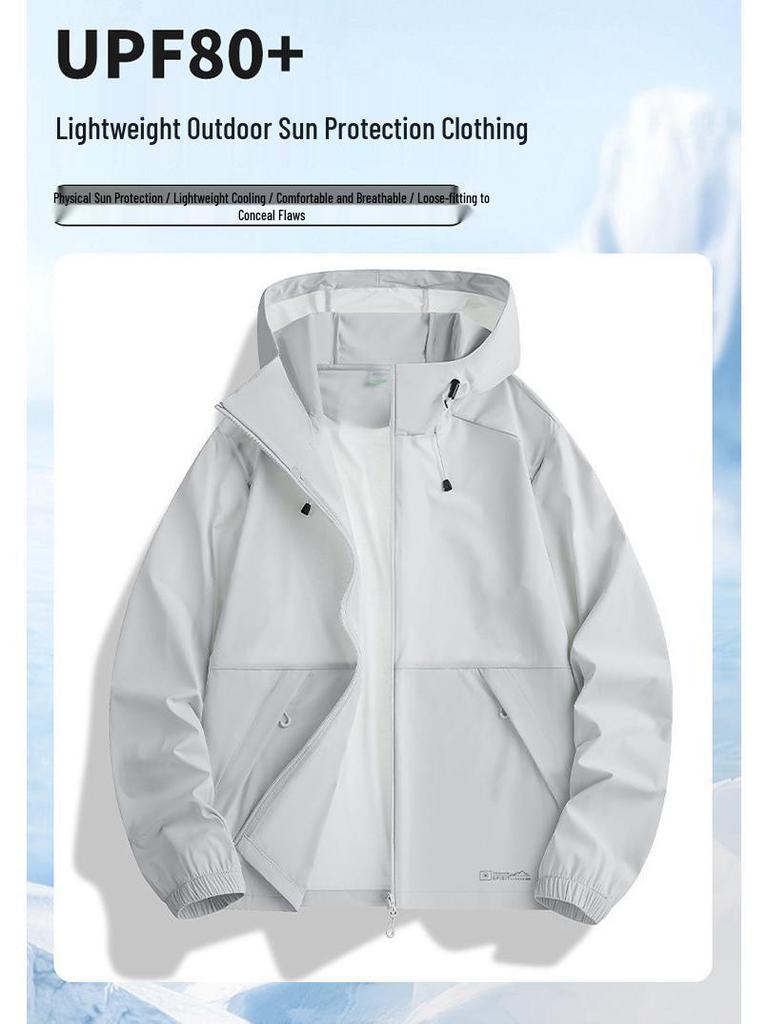 Unisex Windproof Waterproof Quick-Dry Sun Protection Jacket for Outdoor Sports and Fishing