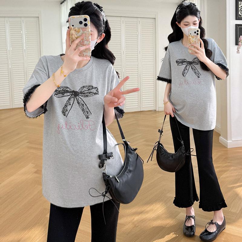 2026 Summer Petite Maternity Loose-Fit Outerwear & Drawstring Pants Set: Versatile, Age-Defying Design Large