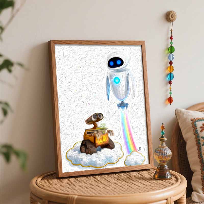 Disney Oil Paint Digital Painting Art Kit Robot Love Theme FillIn Painting Home Decor