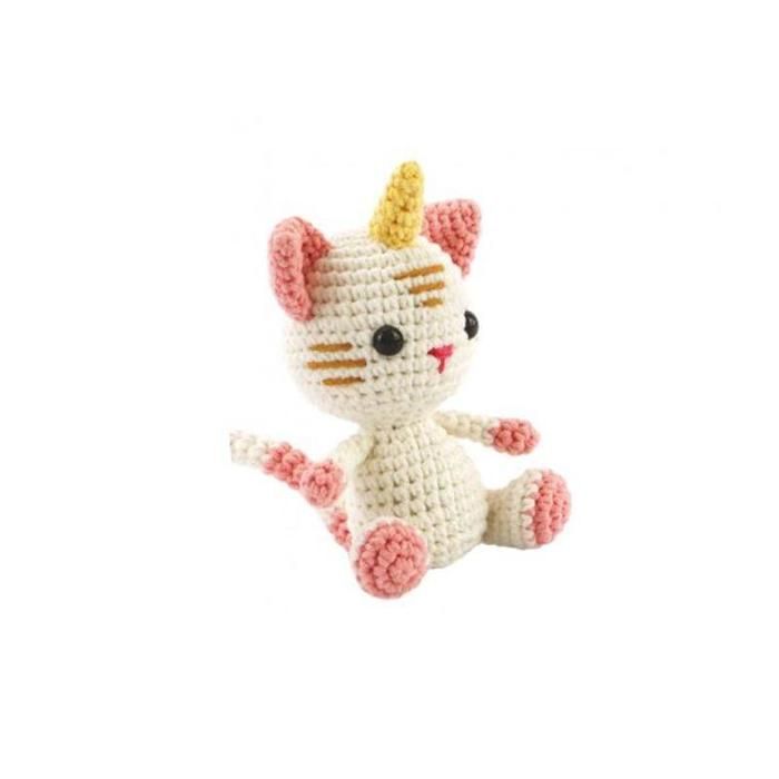 Kit Crochet Chat-Licorne - Graines Creatives - 15 cm - Multicolore