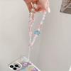 Cute Pink Love Heart Bowkont Beads Phone Chain Sweet Bear Hanging Rope Camera Lanyard Anti-lost Wrist Straps Bag Accessories
