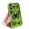 Black Line Butterfly Phone Case for Apple iPhone 11-16, Bamboo Design, Eye-Catching X Cross-Pattern