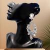French Luxury Rhinestone Water Drop Ear Clips for Non-Pierced Ears – Shiny Women's Dangle Earrings