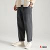 Weite gerade Chino locker einfarbig und bewegungsfreundlich regulär Standard koreanisch Arbeit offen Business amerikanisch Easy Fit Anthrazit X-Cross Herrenhose, Passform,