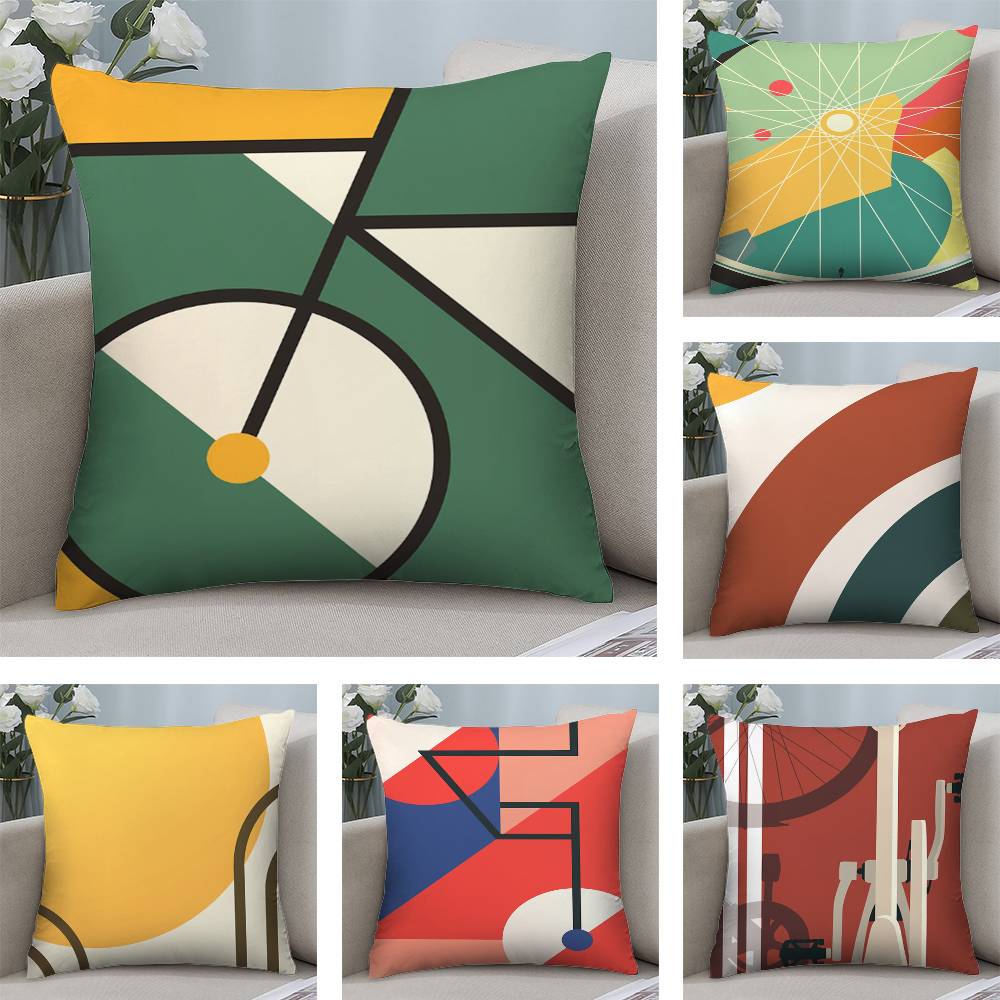 Abstract Cycling Pillow Case Short Plush Double-sided Print Square Throw Pillow Covers Sofa Home Cushion Decor