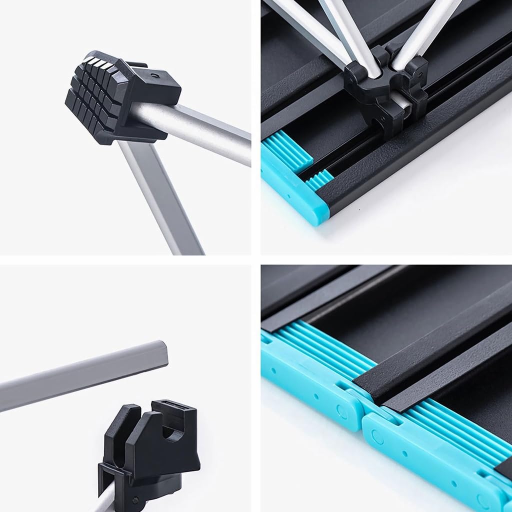 Naturehike Skládací stůl, hliníkový stůl, kohoutek, ultra lehký, kompaktní, vodotěsný, tepelně odolný, kempovací, grilovací, venkovní, úložný vak, součástí balení (Černá, L)