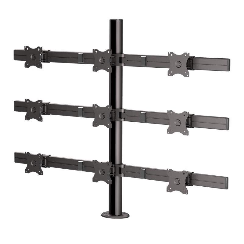 Aliver AL930 Triple-Layer 9-Monitor Grommet Desk Mount