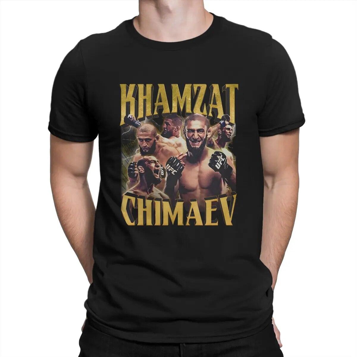 

Креативная футболка UFC для унисекс Хамзат Чимаев, винтажная футболка из чистого хлопка с круглым вырезом 90-х годов, подарочная одежда в стиле хип-хоп, уличная одежда