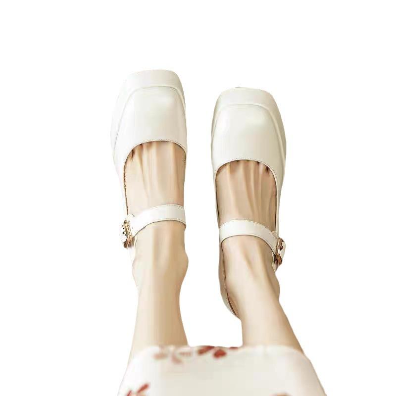 Black French Temperament Shallow Mouth Mary Jane Shoes Women's 2024 Spring New Waterproof Table Sexy Women's High Heels