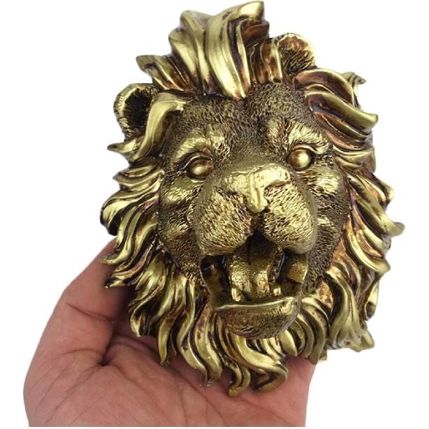 Lion Head Wall Hanging Water Fountain Nozzle Sprinkler Golden Garden Pond Fountain Water Spray Head Watering Outdoor Sculpture Decor Accessories
