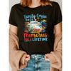 Family Cruise 2025 Print T-shirt, Short Sleeve Crew Neck Casual Top for Summer & Spring