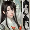 High Ponytail Antient Hanfu Wig Chinese Style Long Straight Hair Men's Hanfu Cosplay Wig Novice