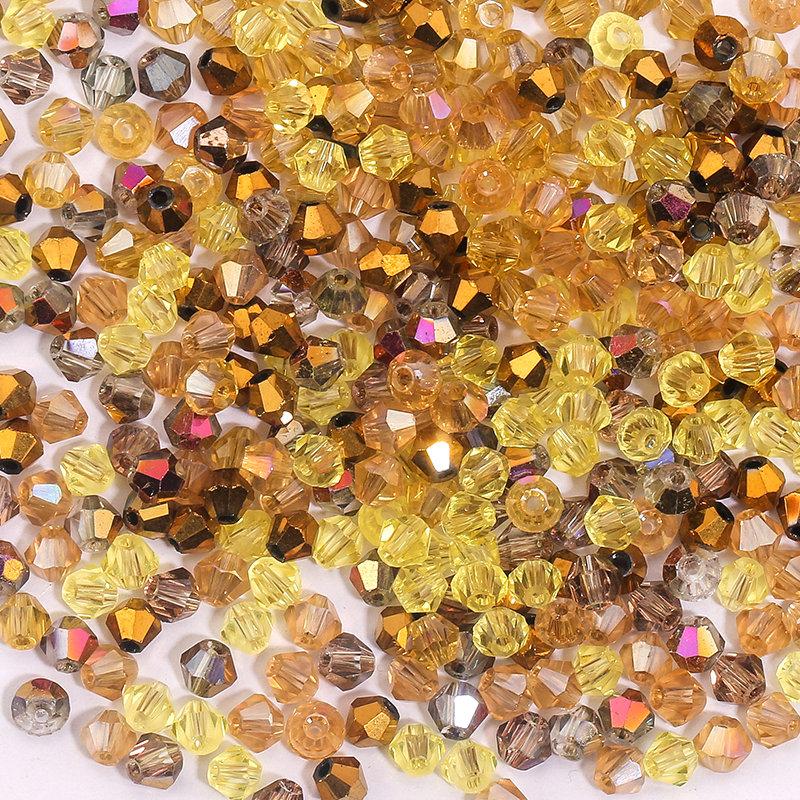 200 Pièces 4MM Perles de Verre Forme Cônes Cristaux Facettés pour la Fabrication de Bijoux Bracelet Collier Boucles d'Oreilles Perles DIY