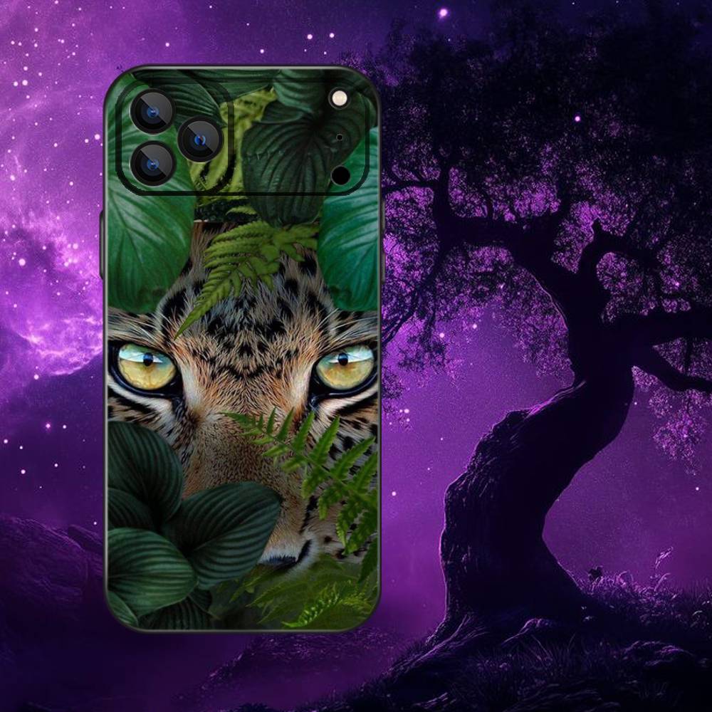 

Cool Leopard Leopard Print Phone Case For iPhone 17,16,15,14,13,12,11,Pro Max,XSX,,XR,SE,Mini,8,7,Soft Silicone Black Cover iPhone17