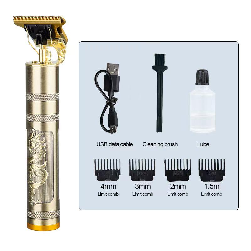 Professional Electric Hair Clipper for Barbers & Home: Precision Carving, Slicked Back Styles, Bald Head Trim.