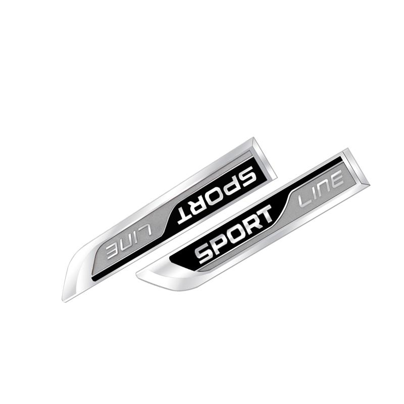 HGWE4 Metal Sport Line Badge 3D Stickers Car Body Side Emblem Decal Car Styling For Skoda Octavia Fabia Rapid Kodiaq Karoq Superb A7