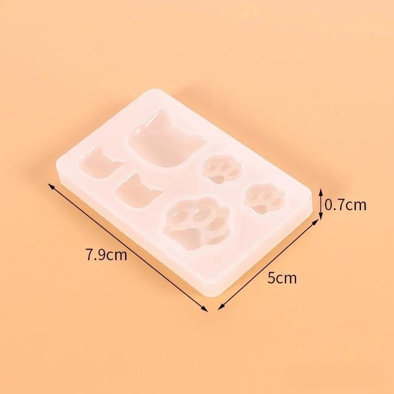 Creative Small Cat Claw Crystal Epoxy Resin DIY Silicone Mold Cat Face Cat Claw Keychain Jewelry Pendant Mold