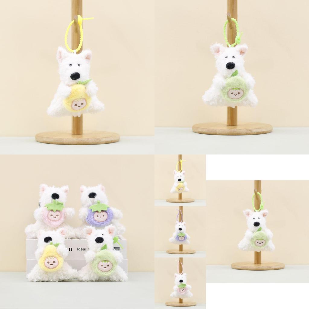 West Highland Terrier Plush Toy Keychain Charm Soft Short Plush Stuffed Dog