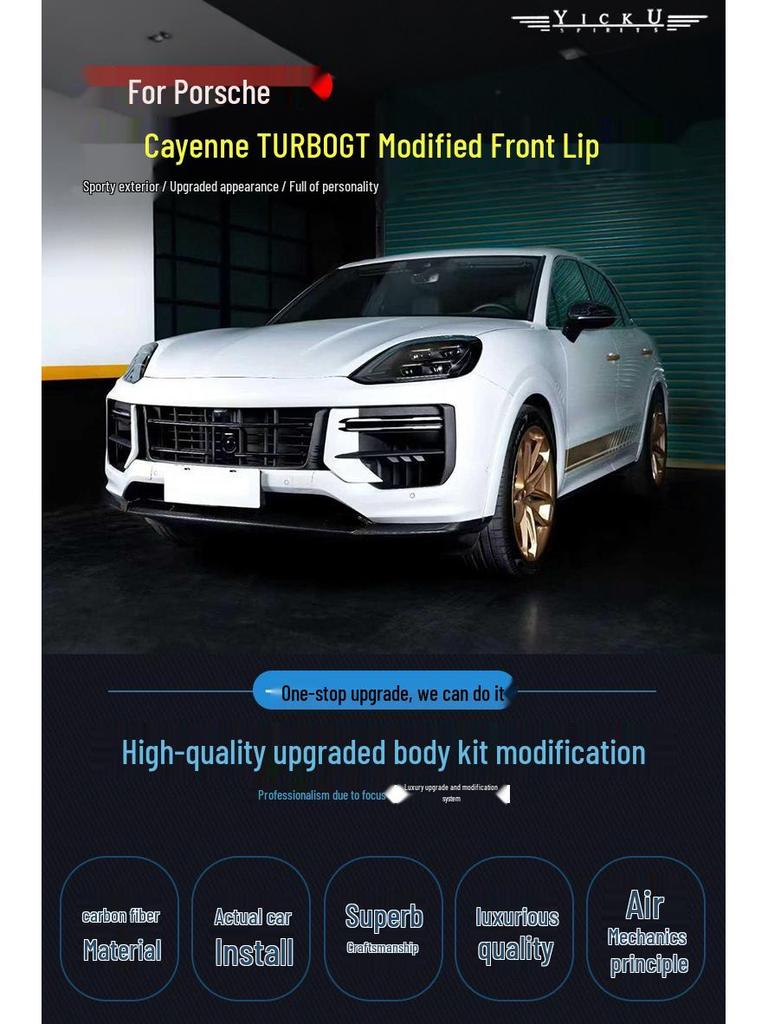 2024 Porsche Cayenne Turbo GT Dry Carbon Fiber Front Lip & Splitter