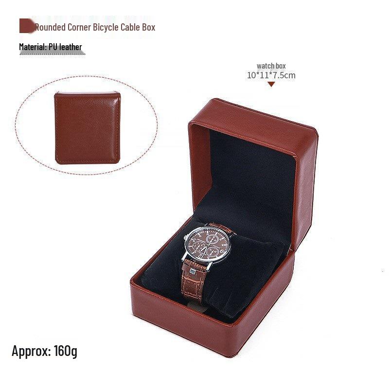 Frosted PU Flip-Top Watch and Jewelry Storage Box