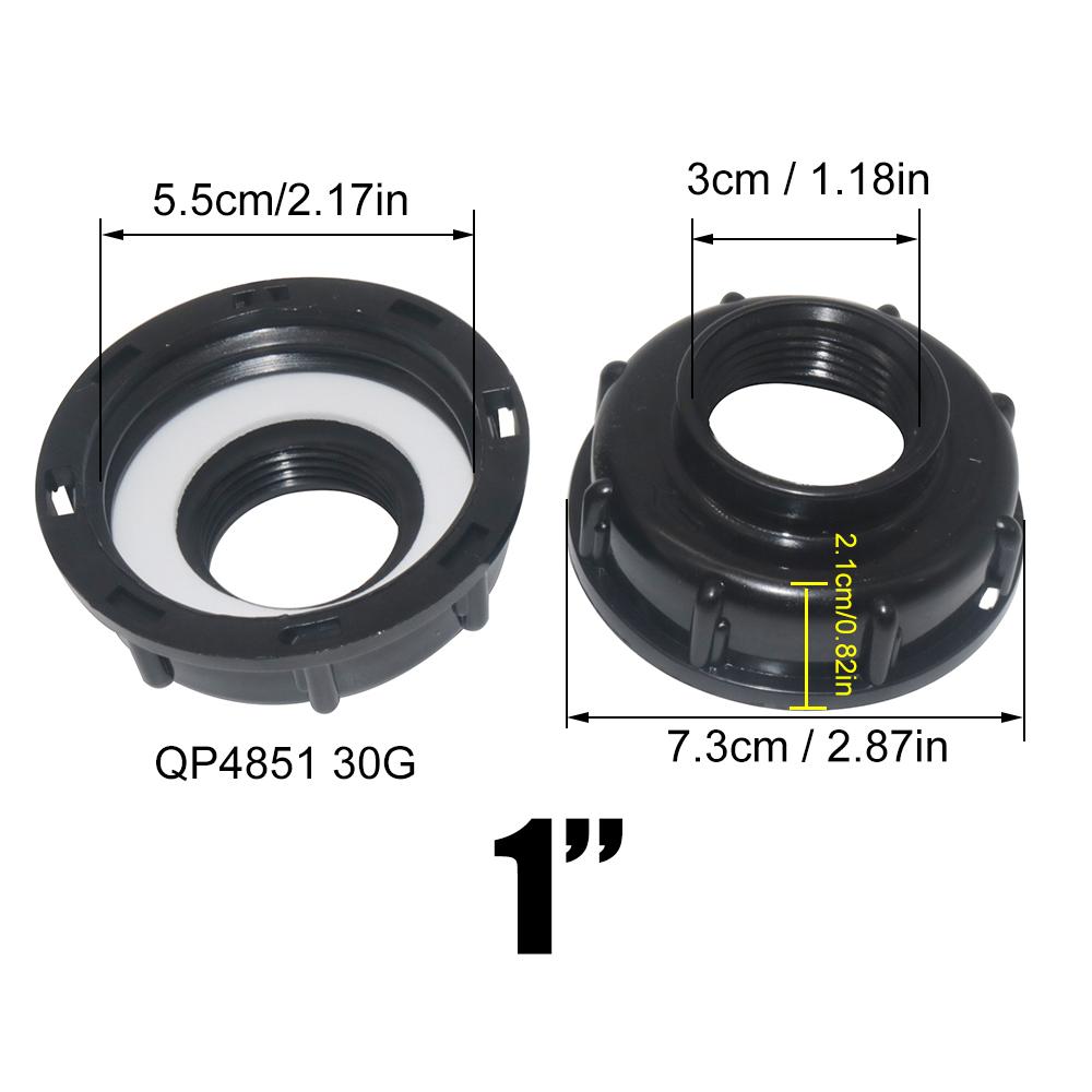 2Pcs S60x6 IBC Tote Tank Fitting Hose Drain Adapter 1/2inch 3/4inch 1inch Thread IBC Tank A Dapter Tap Connector Replacement