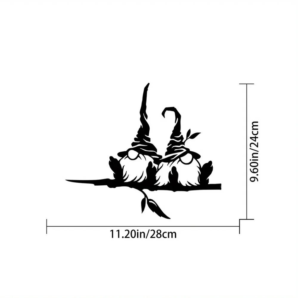 1pc Metal Branch with 2 Gnomes and Mushrooms – Yard Art Decoration for Garden, Tree, and Outdoor Spaces. Perfect Garden Gift.