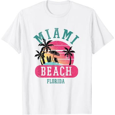 Retro Cool Miami Beach Mens Womens Florida Beaches Tee Shirt T-Shirt