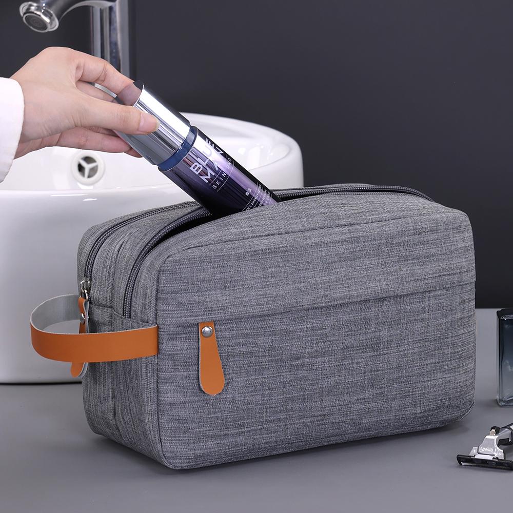 Reis Washbag Ophangbaar Dubbellaags Heren Cosmetische Tas Waterdichte Make-up Pouch Scheertas Voor Zakenreis Toiletartikelen Tas