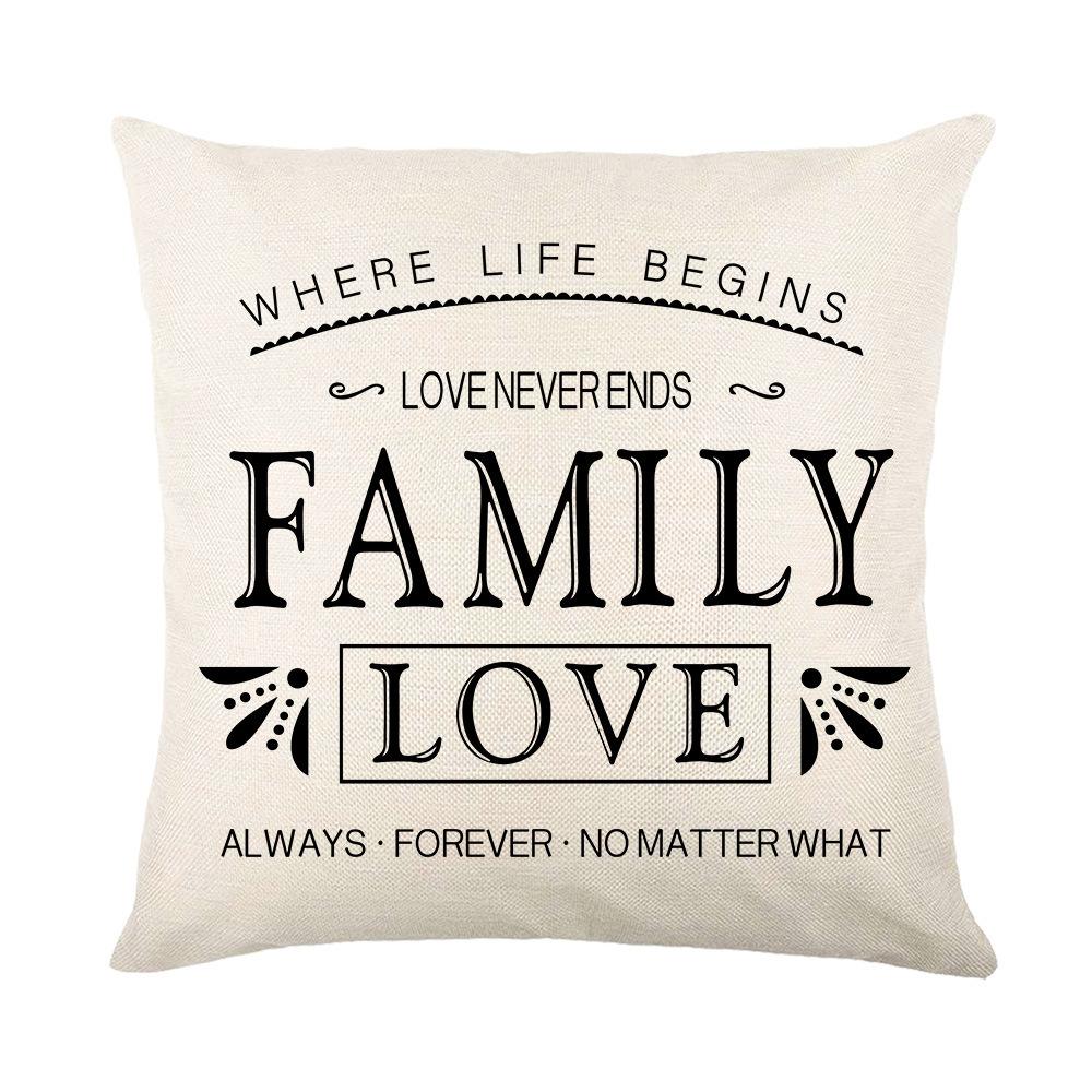 Letter Print Valentine's Day Pillow Cover Nordic Simple Linen Love Home Sofa Cushion Cover Cushion Cover