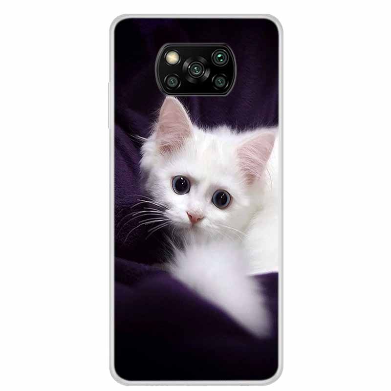 Phone Case For Xiaomi Poco X3 Pro TPU Back Cover Poco M6 Pro 4G F6 F5 F3 X6 X5 Transparent Clear Casing Soft Bumper Cats Fundas
