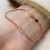2026 Red Rope Plated 18k Rose Gold Horseshoe Buckle Bracelet Natal Year Horse Year Transfer Diamond-encrusted Woven Couple Hand Rope