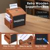 Wood Suggestion Box Wall-mounted Comment Box with Slot and 3 Erasable Pens Lockable Money Drop Box for Home Office Decoration