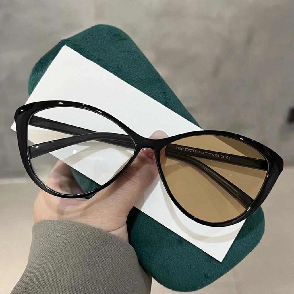 Trendy Cat Eye Photochromic Myopia Glasses Retro Oval Frame Color Changing Minus Diopter Eyewear Ultralight Near Sight Glasses