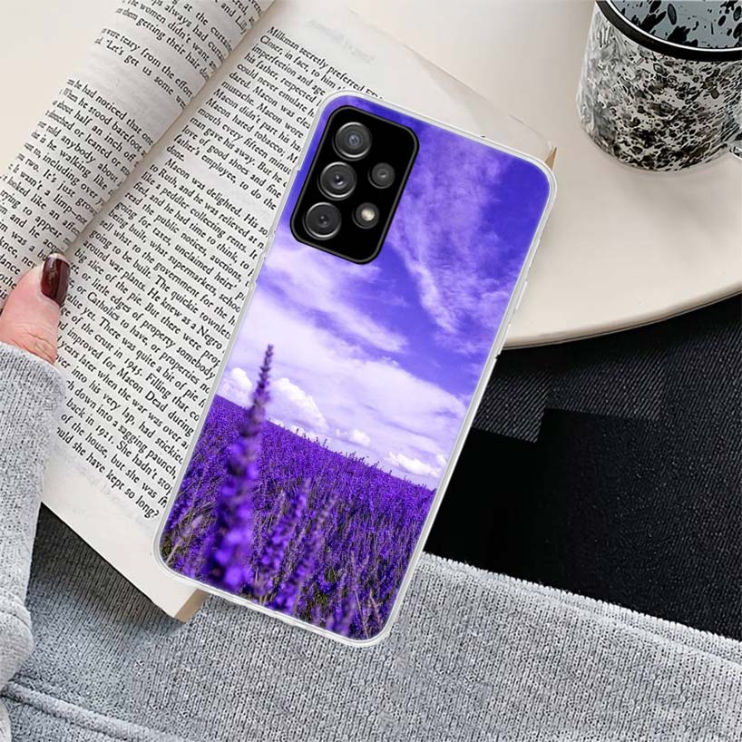 Simple lavender Purple flowers Phone Case for Samsung Galaxy A17 A16 A15 A14 A13 A57 A56 A55 A54 A53 A37 A36 A35 A34 A33 A26 A25