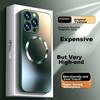 AG FrostedIPhone 15 Pro Case, IPhone 15 Pro Protective Cover, MagSafe Magnetic Charging Ultra-Thin Full Protection Shockproof Case, Dark Night Gree