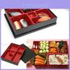 Elegante Scatola Bento in Legno con Venature Stile Giapponese Perfetta Per Pranzo di Lavoro e Pasti in Ufficio