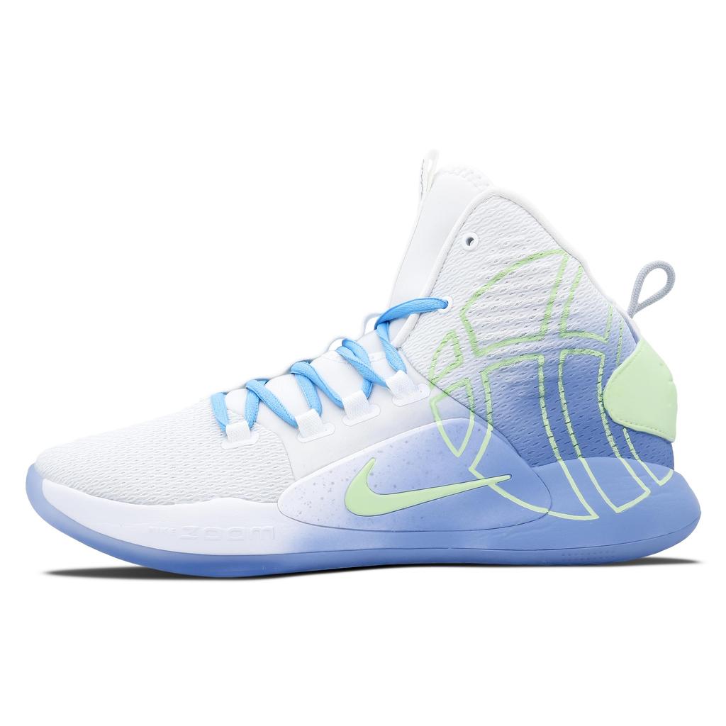 Nike Hyperdunk X Cushioning Anti-Slip Wear-Resistant Breathability Mid-Top Basketball Shoes Men's Blue White Green AO7890-101(Team28-)