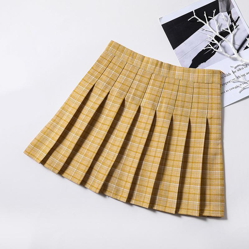 Sommer Damen Plissee Röcke Hohe Taille Damen Karomuster Minirock Süß Niedlich Damen Mädchen Tanzrock Preppy Stil Plissee Röcke