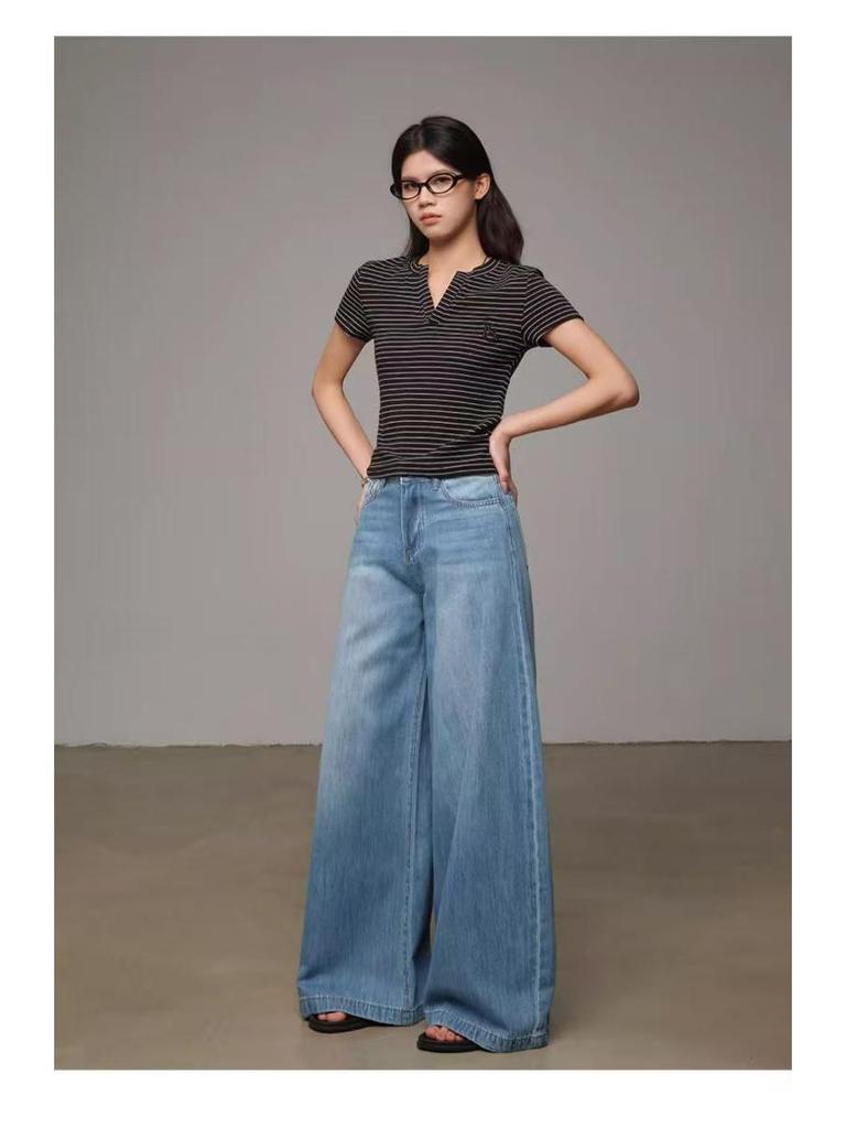 Women's Lyocell Tencel High Waist Wide Leg Jeans