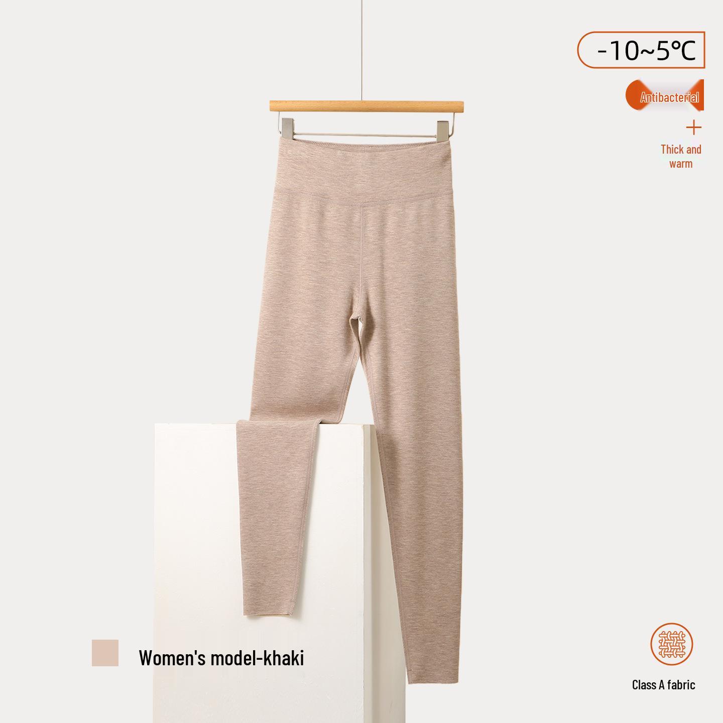 

Мама и Малыш Кашемир Шелк Высокая Посадка Теплые Леггинсы - Женские Антибактериальные Осенние Брюки с Немецким Вельветом M (recommended 95-115 jin)