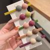 5Pcs Girl Hairpin Macaron Color Beads Decor Smooth Texture Non-Slip Hair Clip Side Bang Hair Pin Versatile Styling Tool Hair Accessories