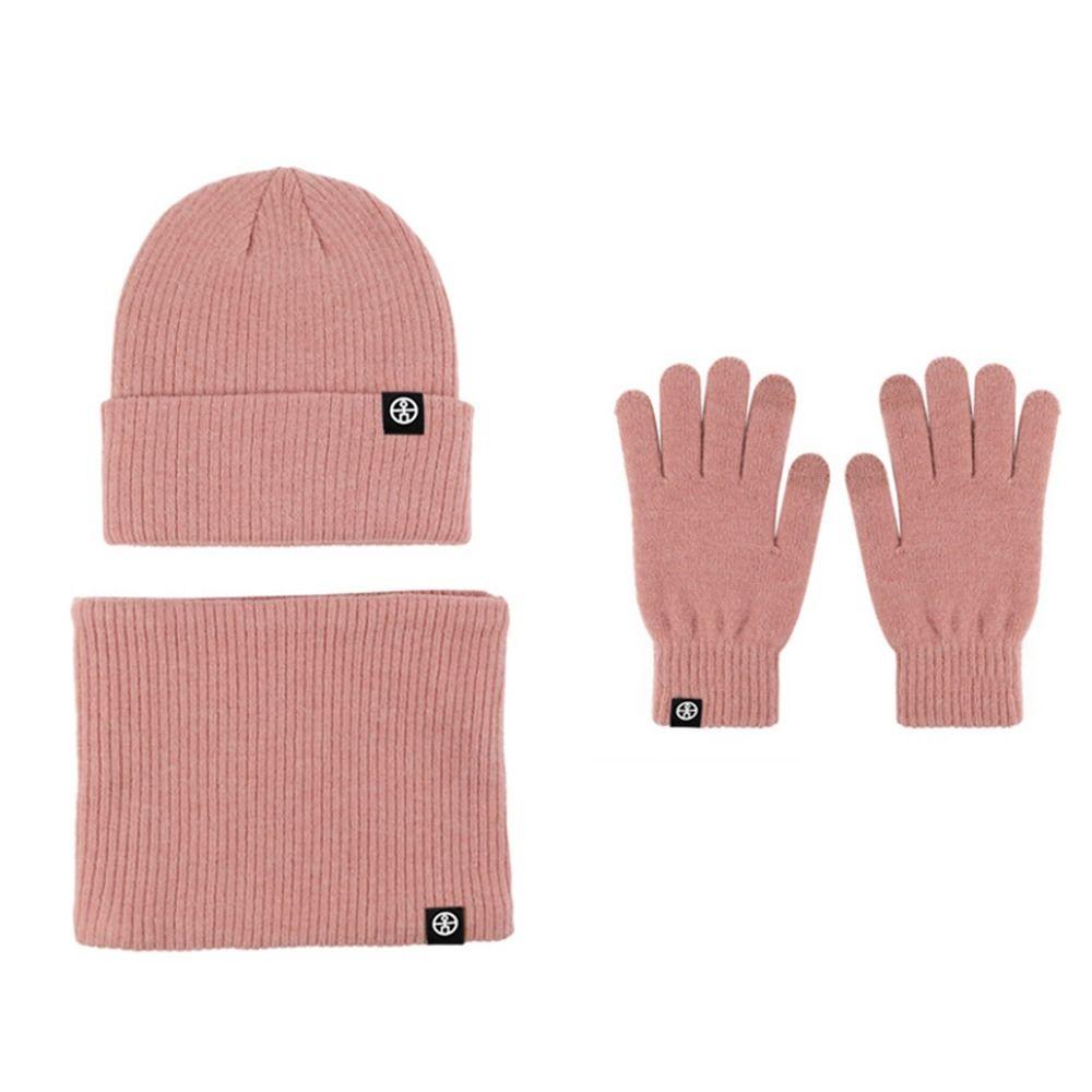 Casual Knit Winter Hat Warm Fleece Neck Scarf Trendy Winter Set  for Women Men