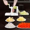 1pc Manual Vegetable Chopper , Shredder , Stainless Steel Blades, Hand Crank Potato, Carrot, and Cucumber Slicer