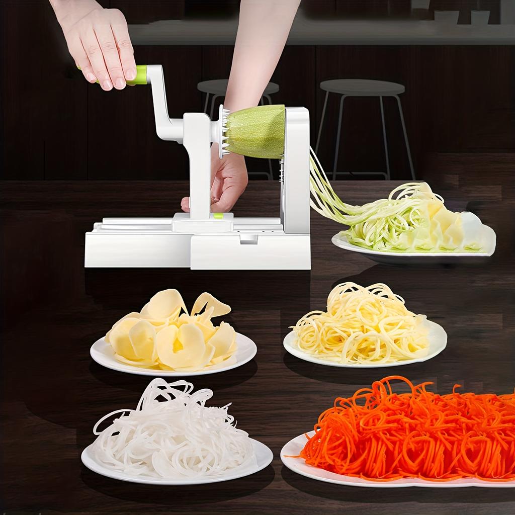 1pc Manual Vegetable Chopper , Shredder , Stainless Steel Blades, Hand Crank Potato, Carrot, and Cucumber Slicer