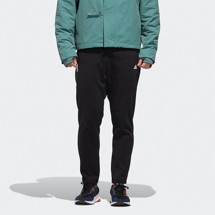 Adidas Solid Color Casual Running Sports Fleece Pants Men Bottoms Black GM4461