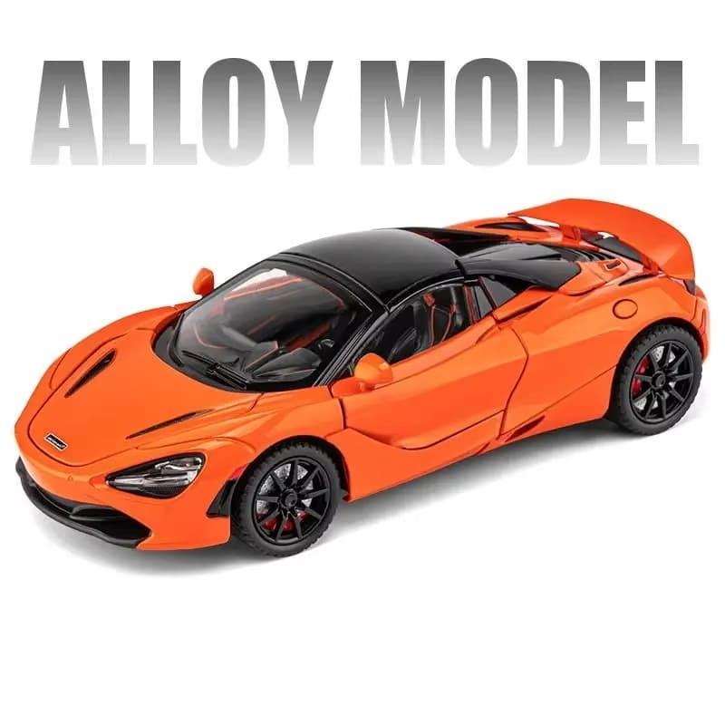 1:24 McLaren 720S Legeringsracerbilmodell Støpt metall Sportsbilmodell Simulering Lyd og lys Samleobjekter Barneleker Guttegave