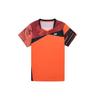 Color Block Logo Badminton Sports Competition Training Regular T-Shirt Women Tops Orange Red 210380BCR-508