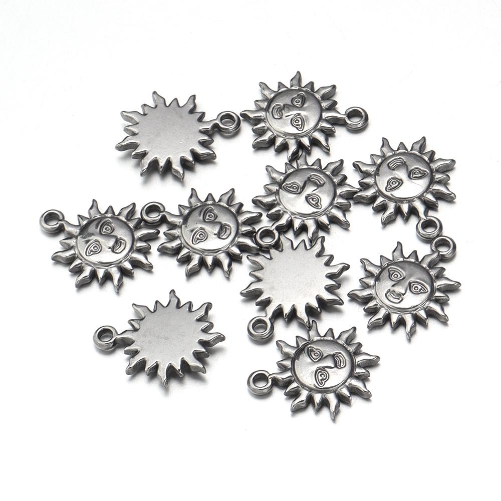 10pcs/lot Stainless Steel Charms Steel Color Pendants Butterfly Tree Heart Charms DIY Lucky Necklace Bracelet Jewelry Making