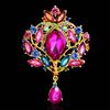 Shiny Crystal Teardrop Brooch Crown Romantic Wedding Party Pin Jewelry Gift