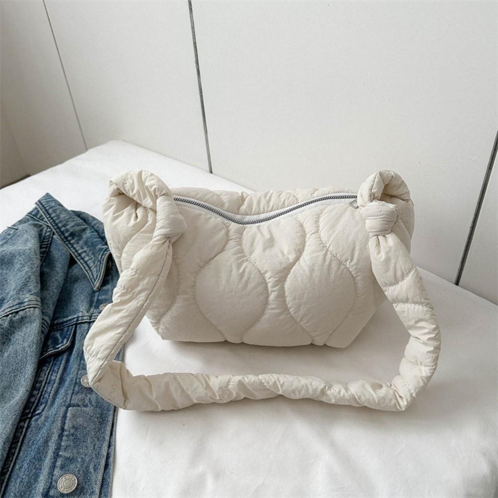 Women Fashion Large Capacity Cotton-padded Bag Puffy All Matched Underarm Bag Quilted Retro Shoulder Bag